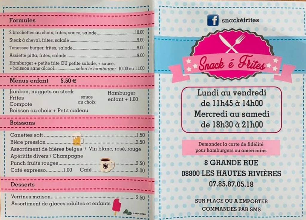 Snack é frites la Cigogne, Les Hautes-Rivières
