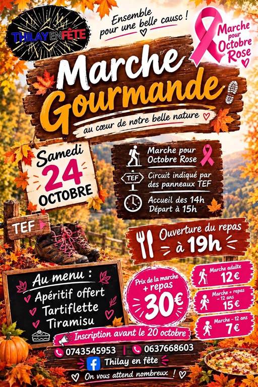 Thilay en fête , marche gourmande pour octobre rose — visuel événement