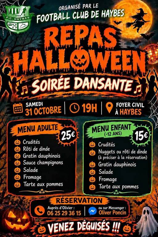 Repas/Soirée dansante Spécial Halloween