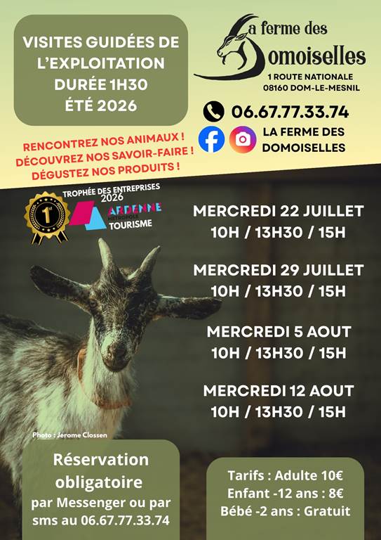 Visite guidée exploitation familiale : La ferme des Domoiselles