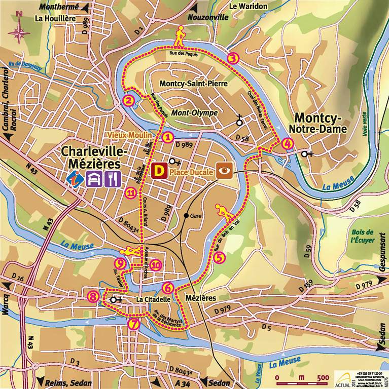 Balade à pied: Circuit urbain Charleville-Mézières