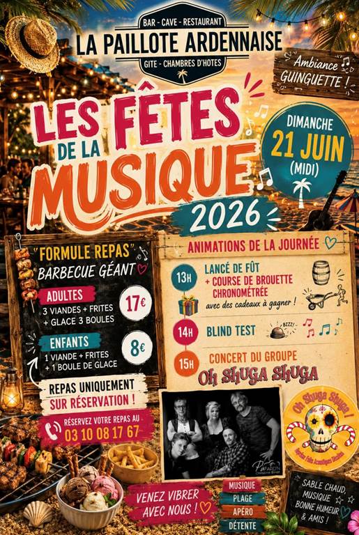 Fête de la musique à la Paillote ardennaise — visuel événement