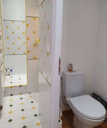 toilettes privées chambre jaune