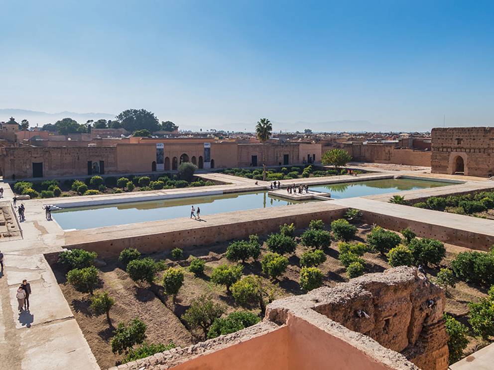 Palais el Badi, vue sur les bassins