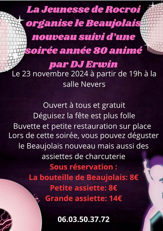 Soirée année 80 et beaujolais nouveau