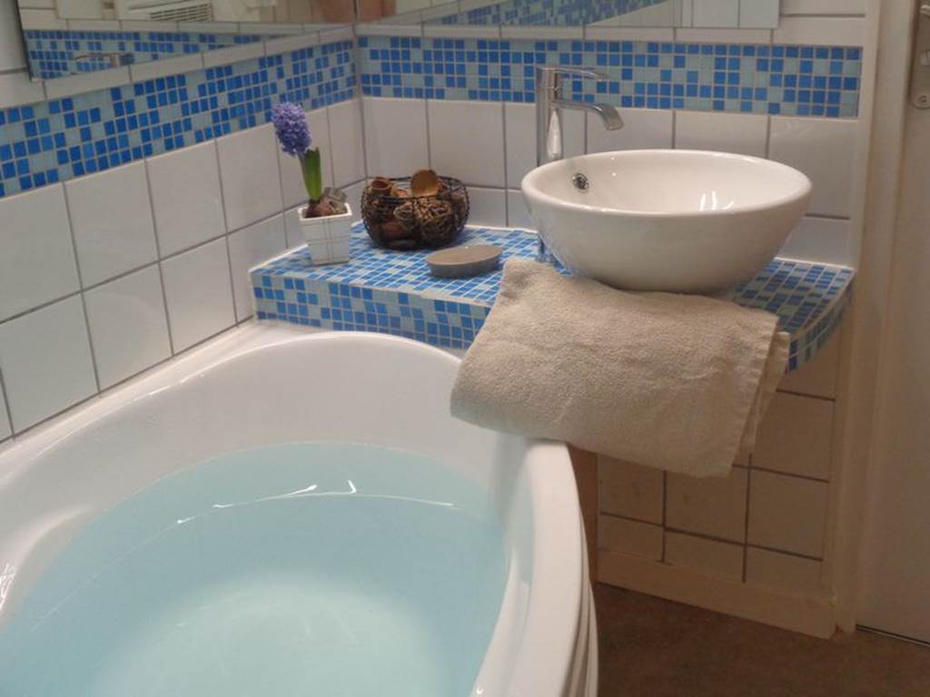 Chambre myosotis: salle de bain  avec baignoire