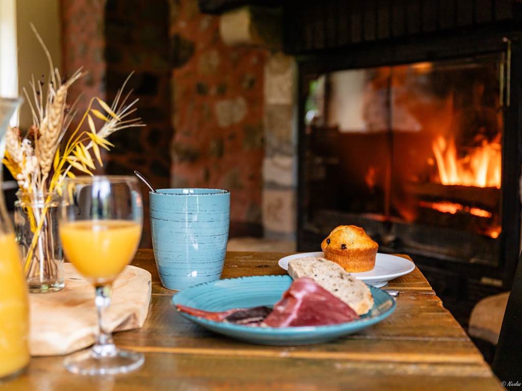 Petit déjeuner cheminée BedinBellongue