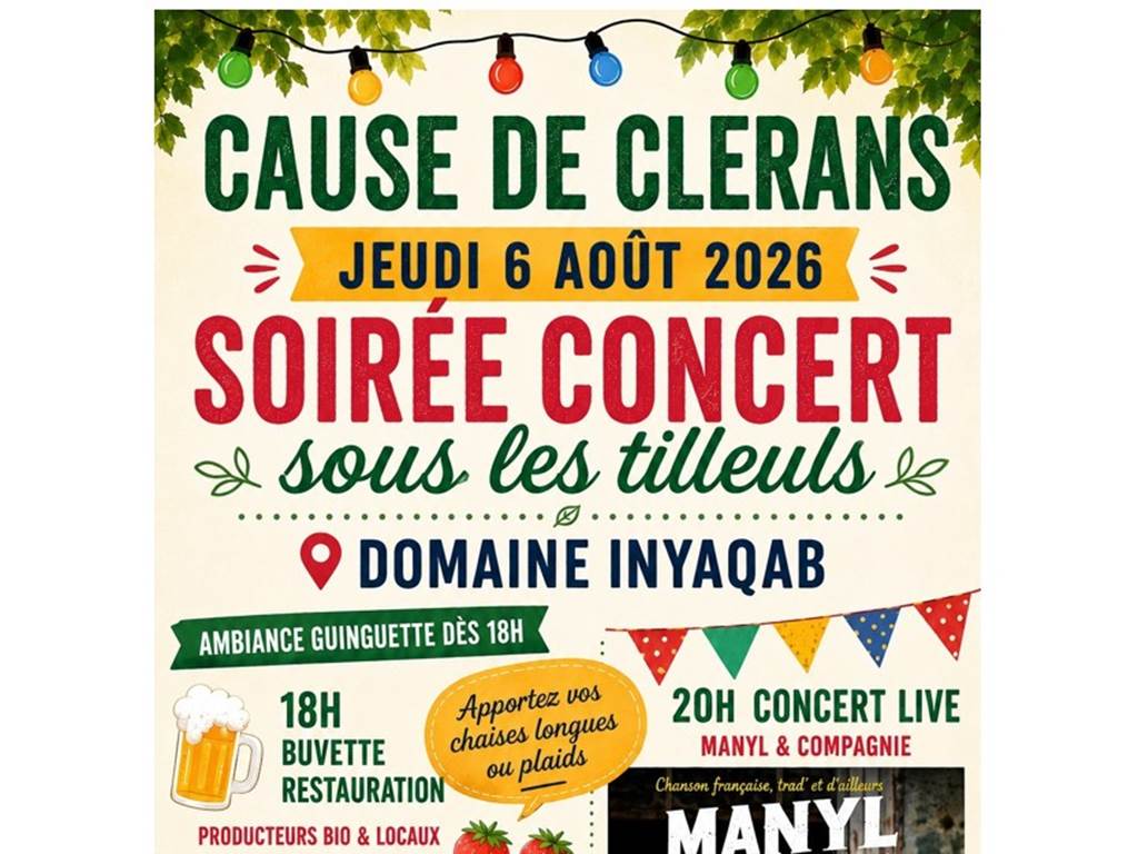 Affiche paysage concert 6 aout