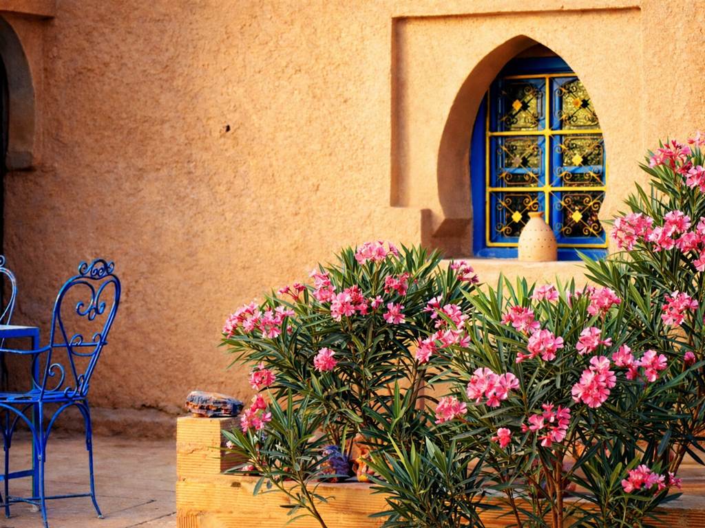 Sur la terrasse de l'auberge