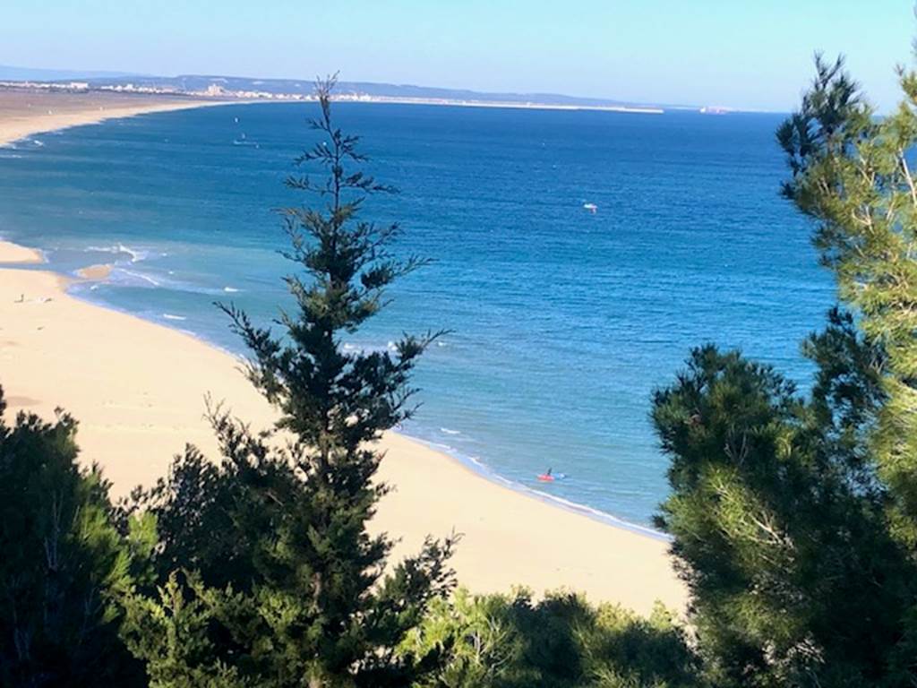 Vue plage de Port Leucate depuis les sentiers du littoral
