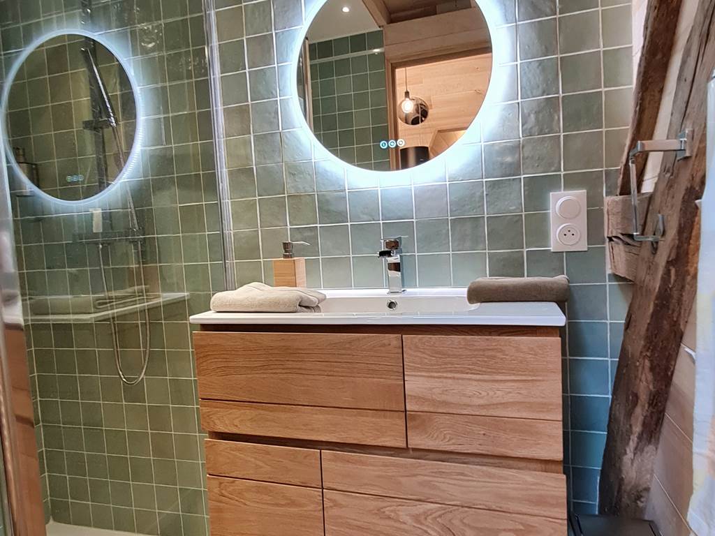 Petit aperçu de la salle d'eau du gîte "La Tourelle du château"