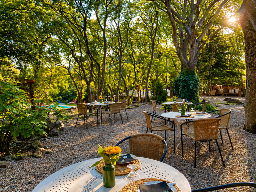 terrasse avec lumie`re naturelle