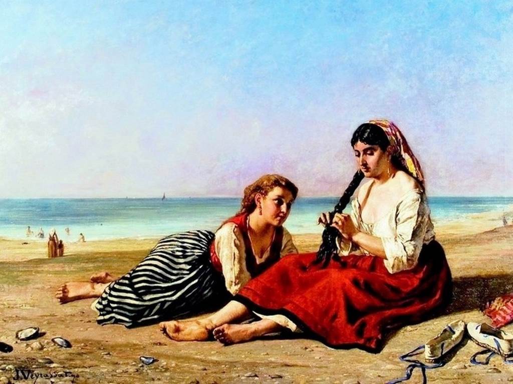 J. Veyrassat, "Femmes basques après le bain", 1870