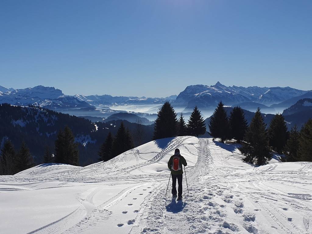 Raquette au Col de Lachat - 1632 m - 2h30 de marche depuis Beauregard
