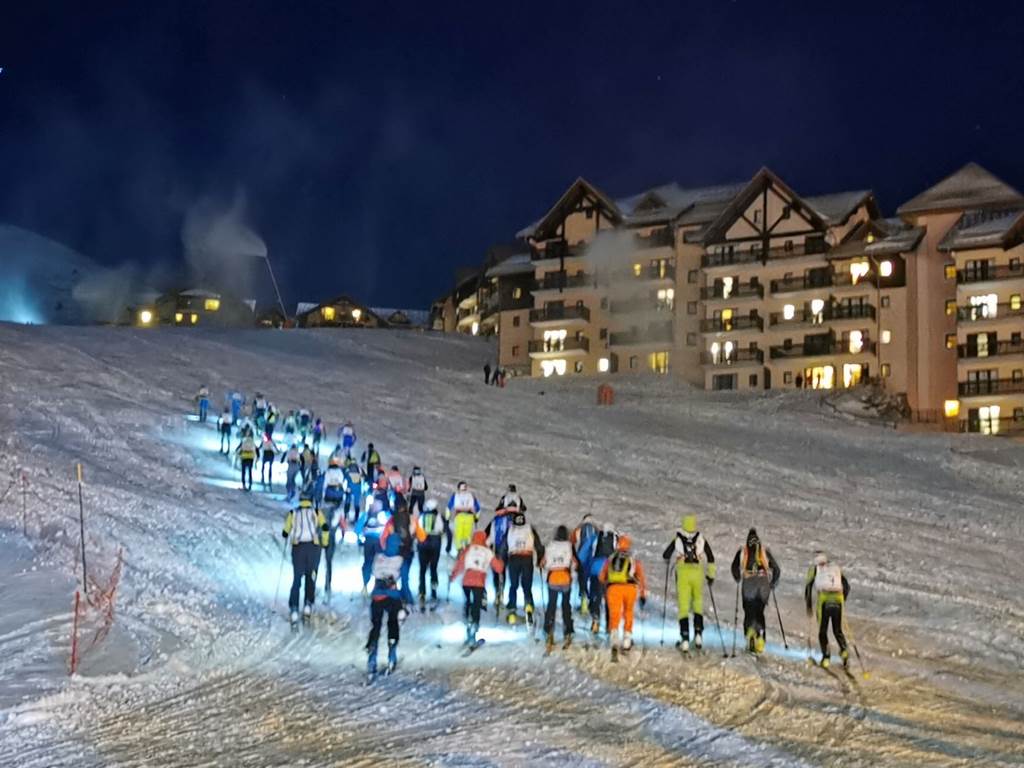Montée nocturne de la Mine à Valmeinier