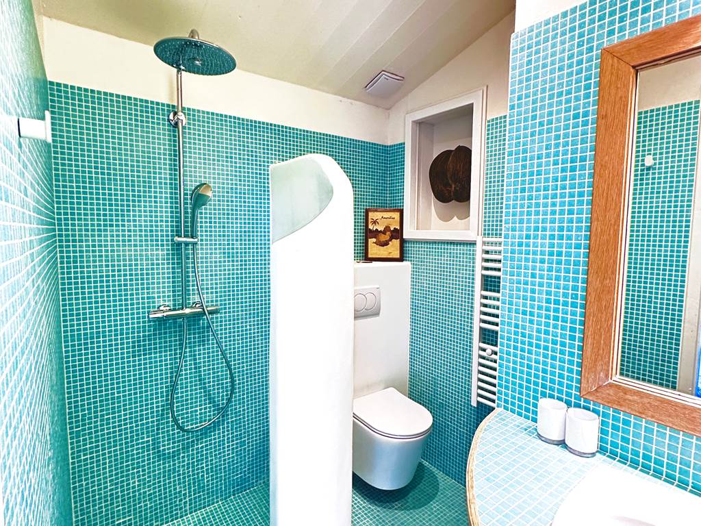 salle de bain chambre bleue