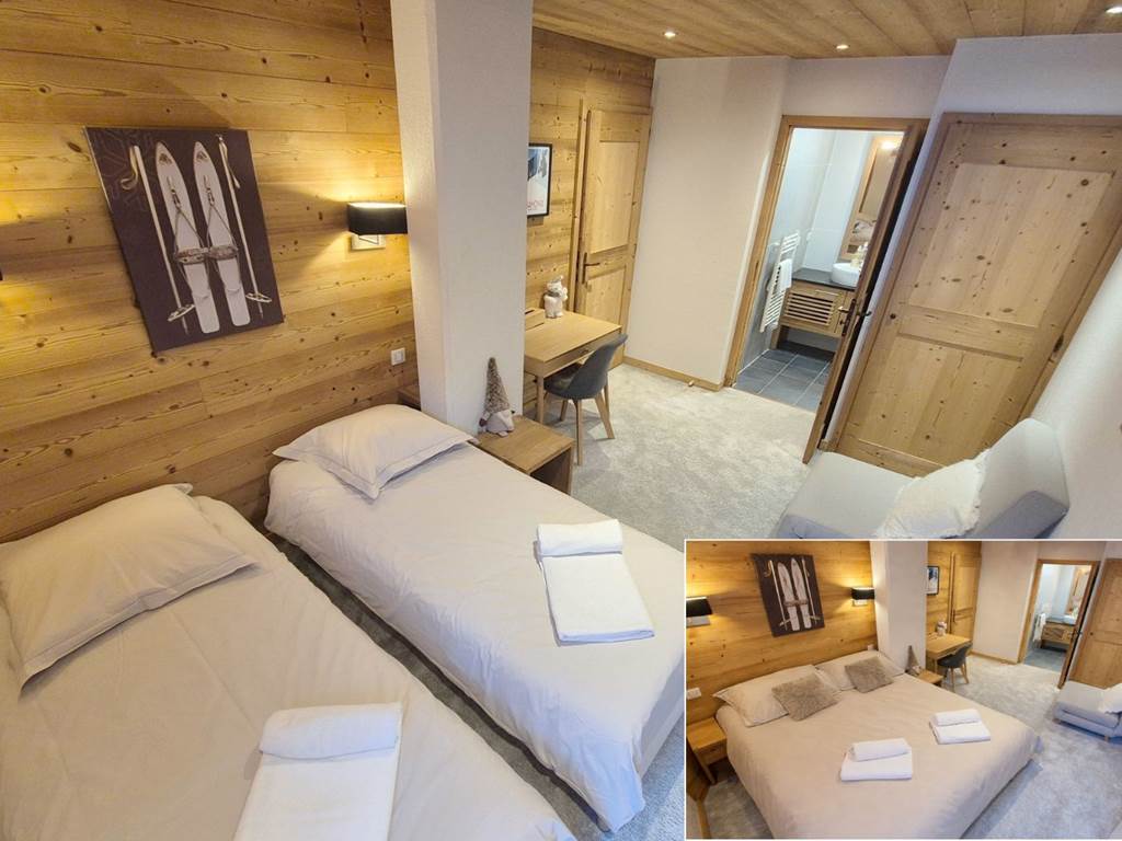 Chambre avec salle de bain - possibilité lit double 160 avec surmatelas