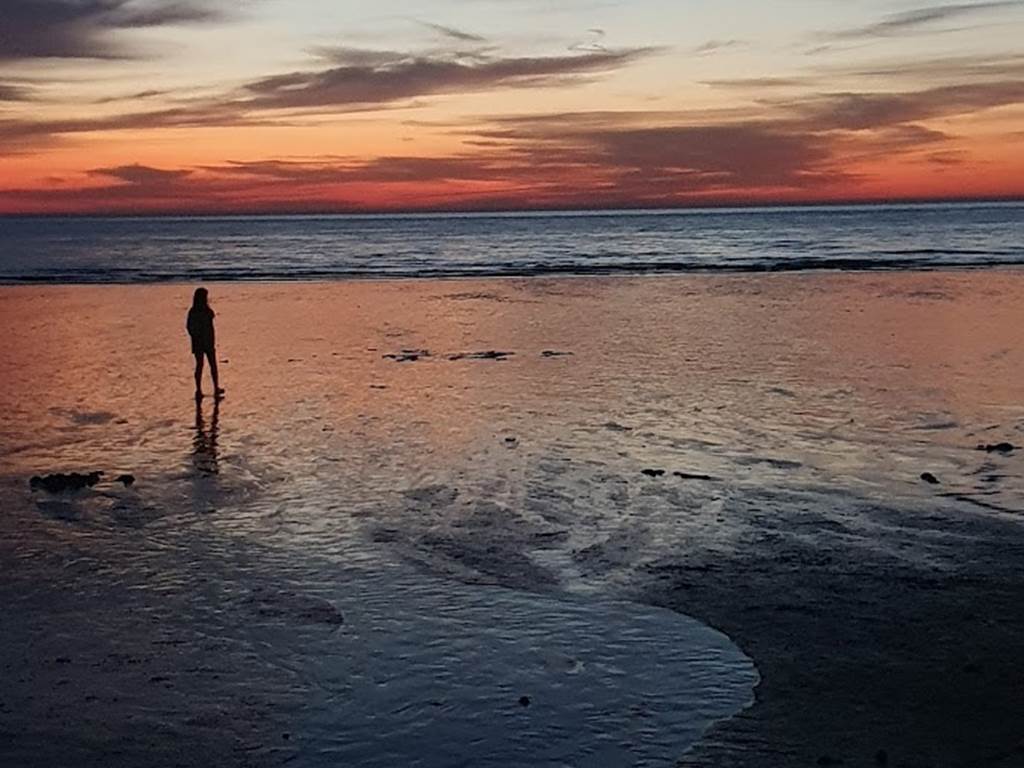 couché de soleil sur la plage Mers les Bains