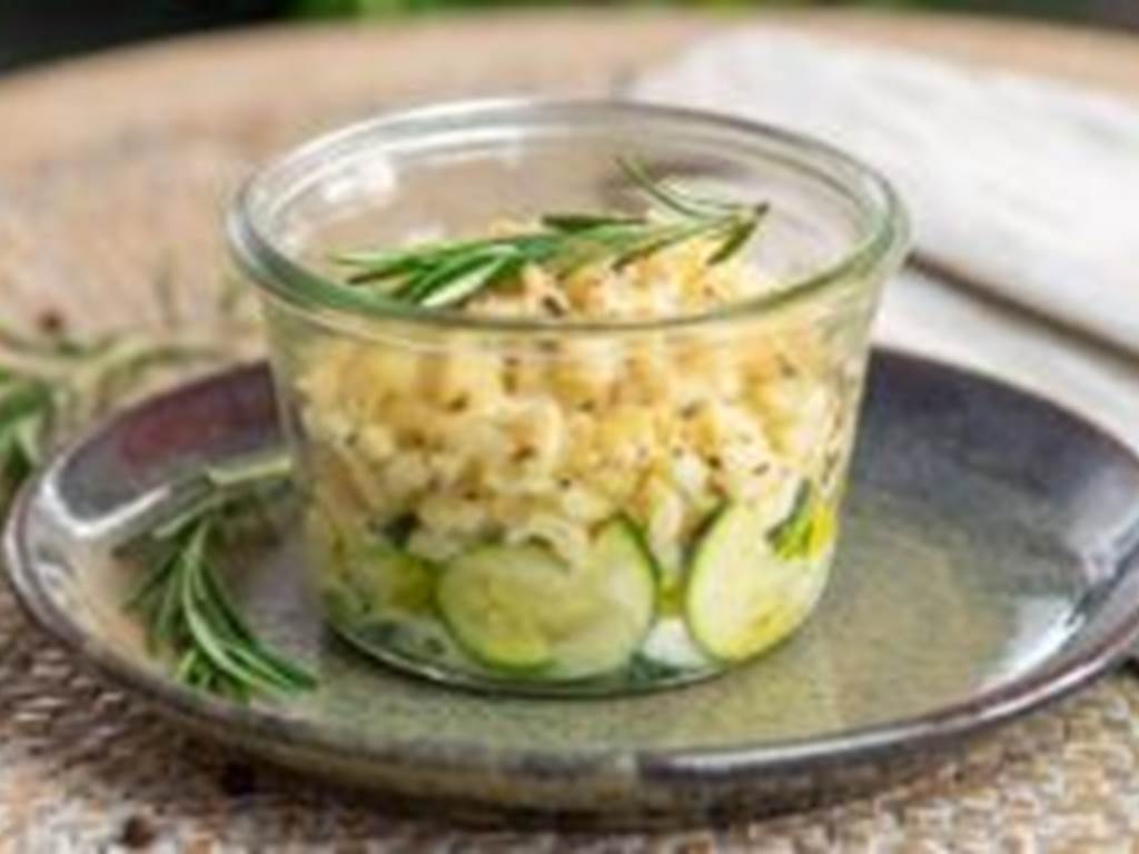 Risotto de coquillettes, courgettes & padano