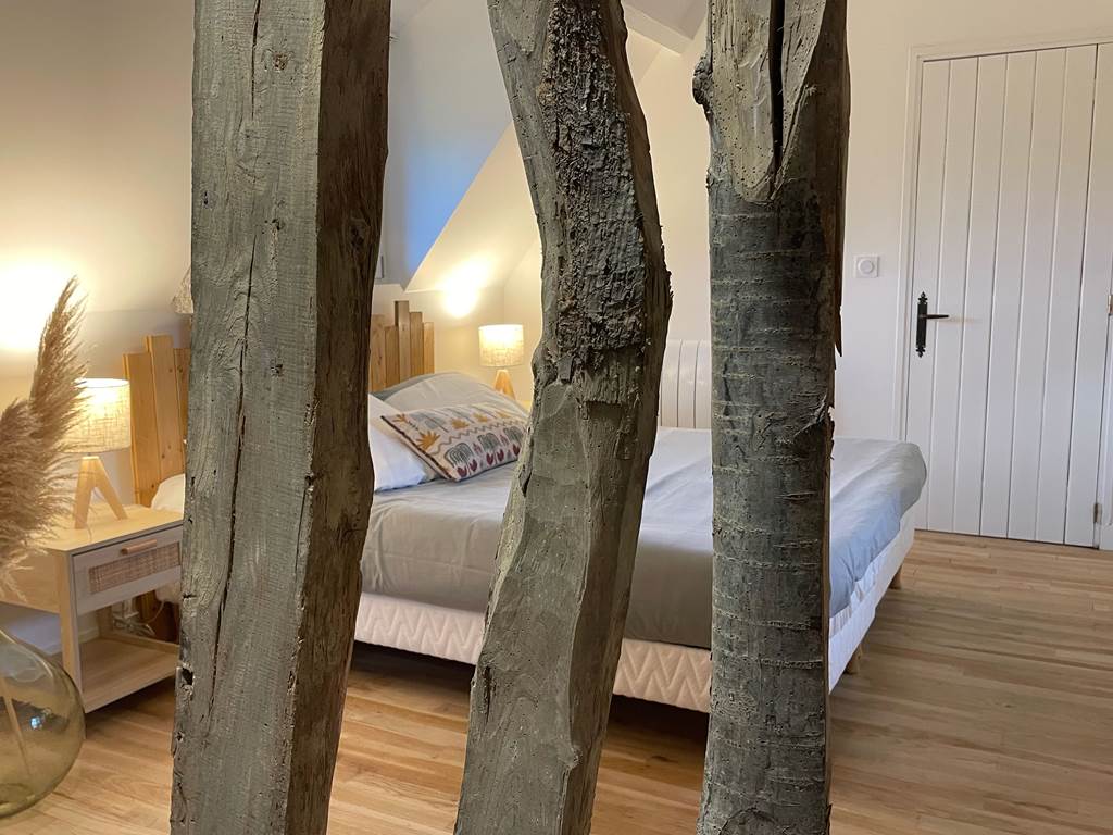 La chambre familiale 'La Grange' avec ses colombages celebre le bati ancien