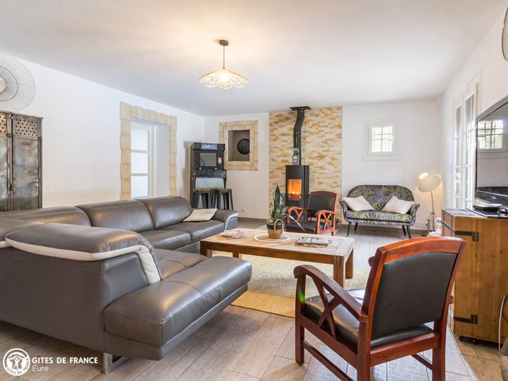Le salon convivial et chaleureux du Gîte