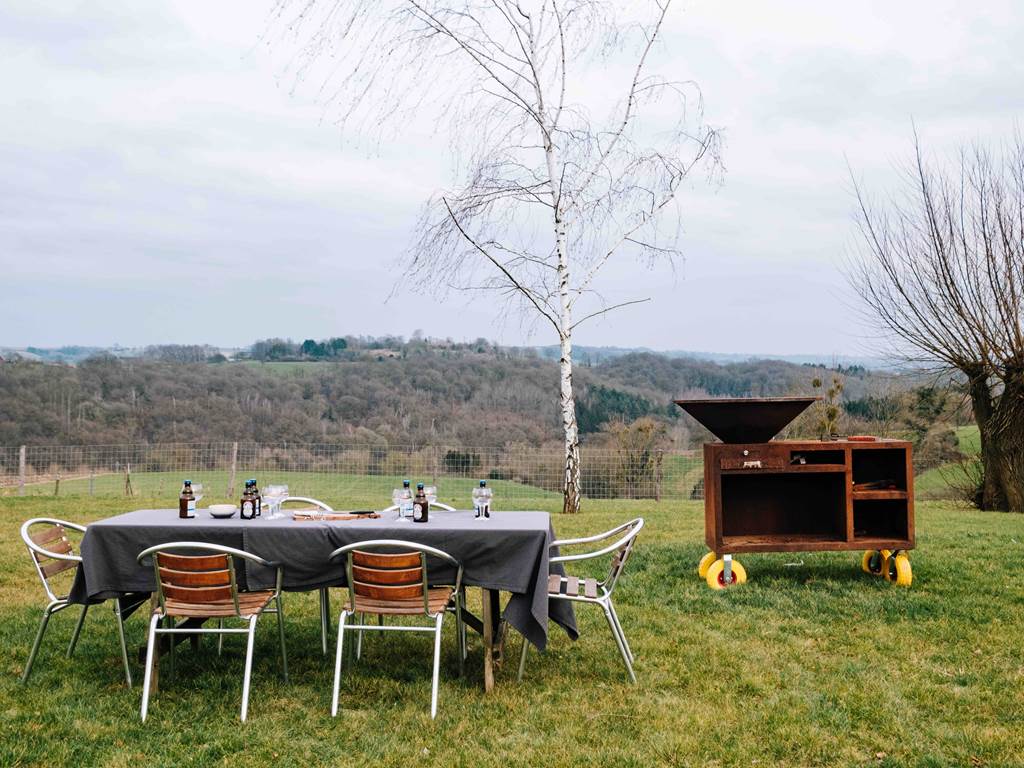 Jardin et terrasse avec vue panoramique sur le Pays de Herve