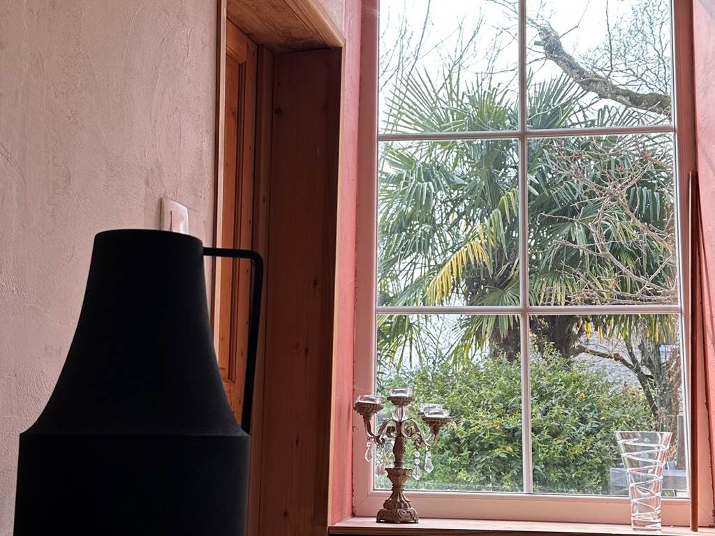 Fenêtre vue jardin palmier_La Grande Cavalerie
