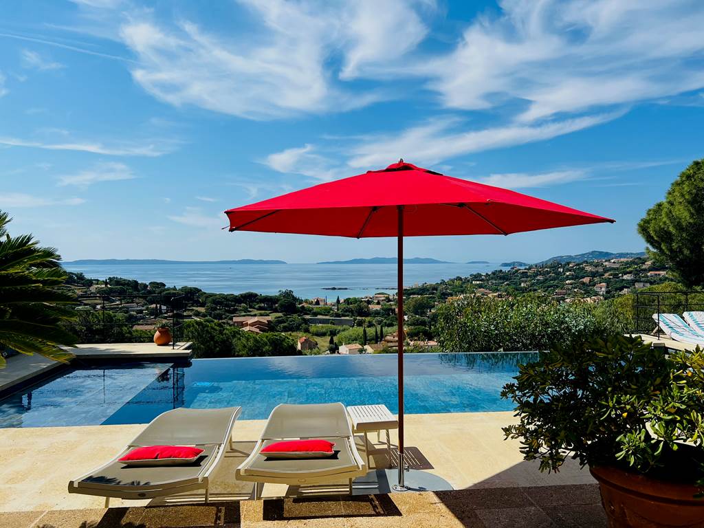 Vue panoramique piscine et mer Villa Thalassa