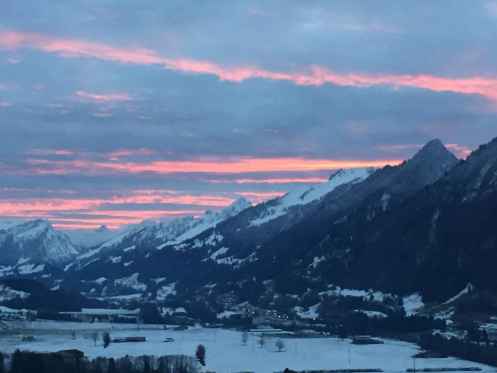 coucher de soleil en hiver
