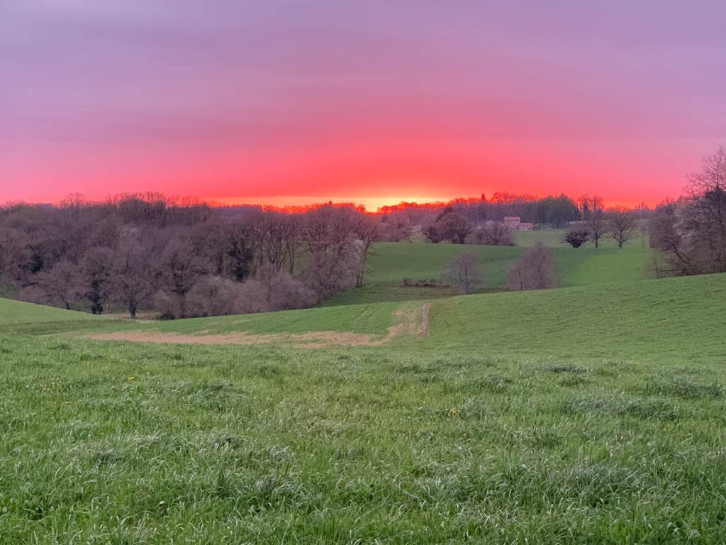 Les terres de la chouette, coucher de soleil