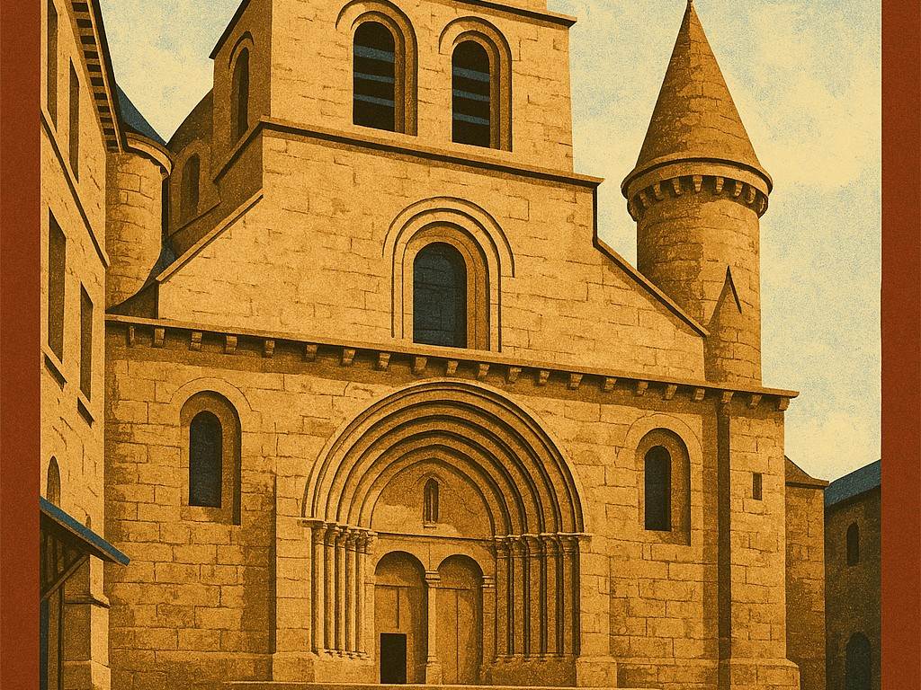 poster la collégiale saint junien pour le clos des hirondelles en limousin