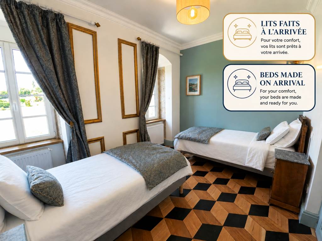 Chambre 2 lits simples – Le Rêve Royal
