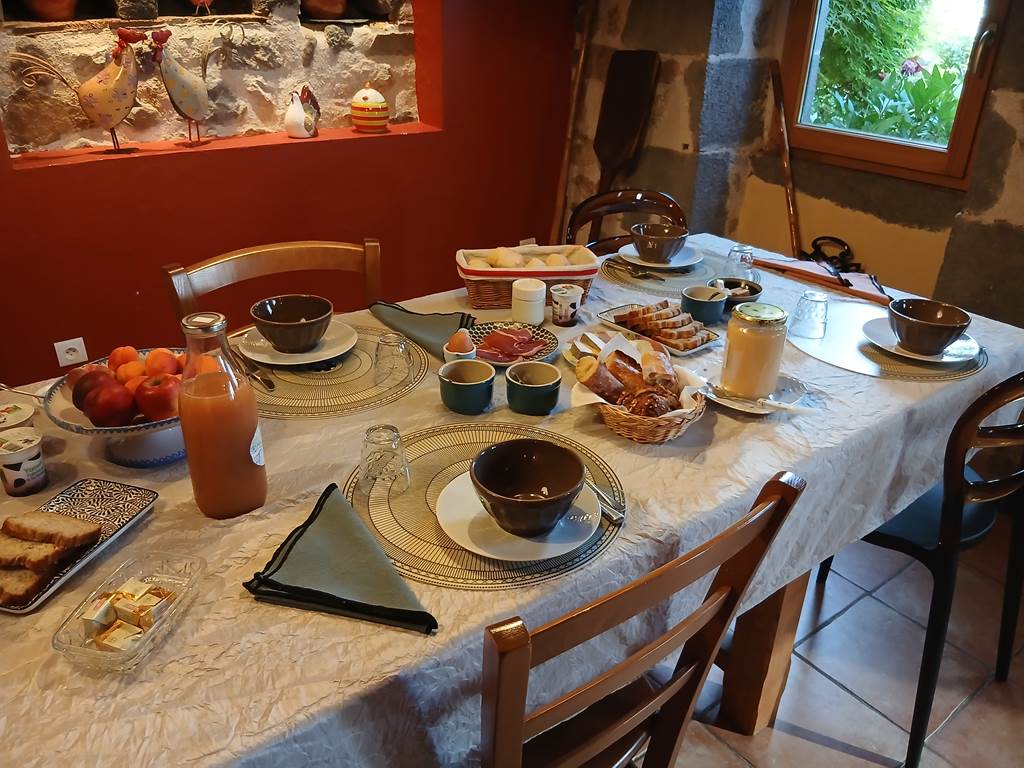 Petit déjeuner composé à base de produits locaux