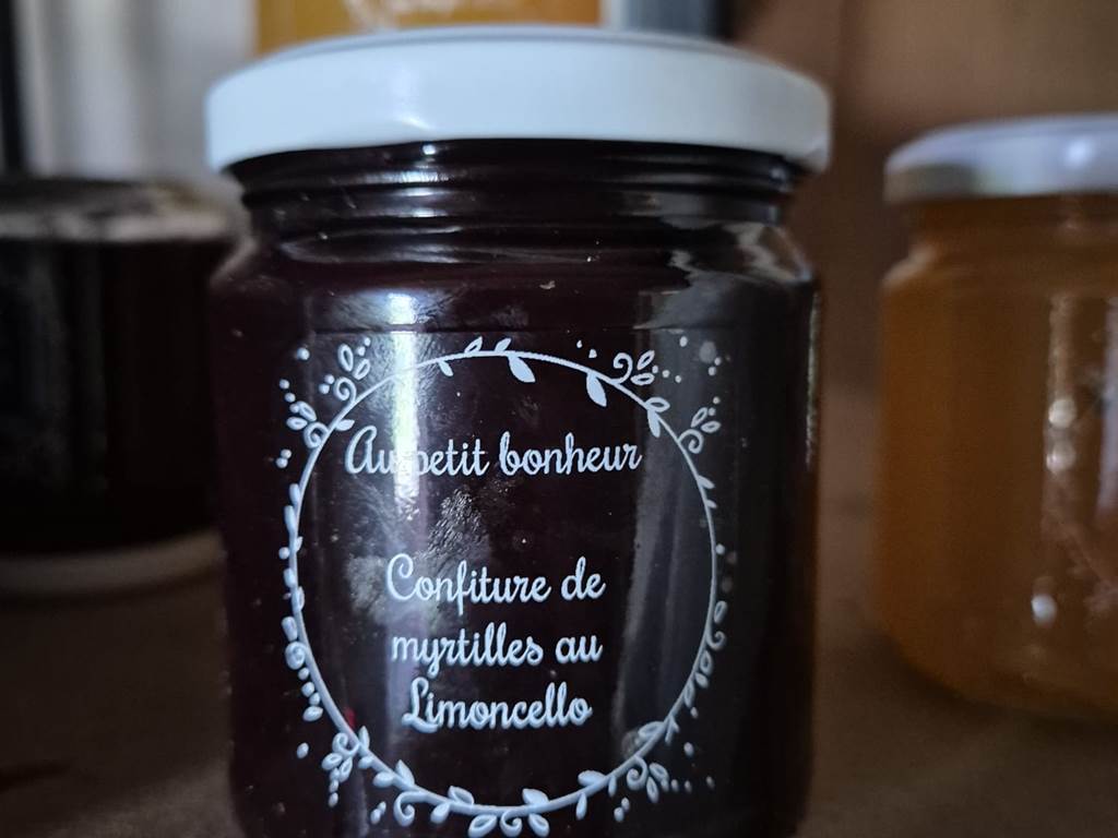 Confiture de myrtilles au limoncello