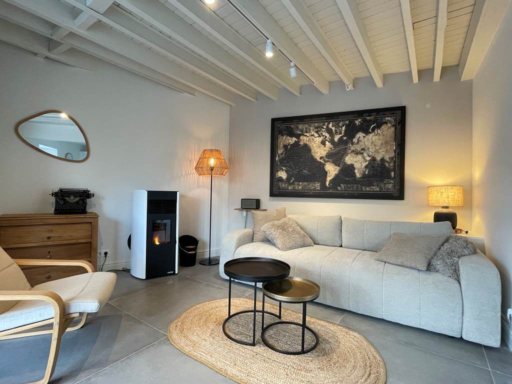 Le salon avec un canapé-lit