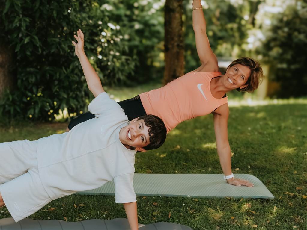 séance de sport en famille