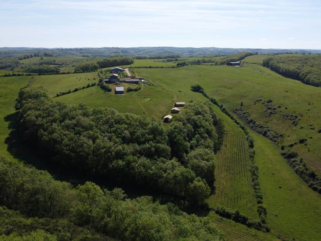 Vue aérienne ferme du Hitton