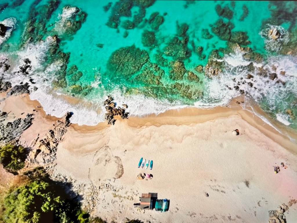 Abbartello kayak Corse paddle vue de la plage par drone