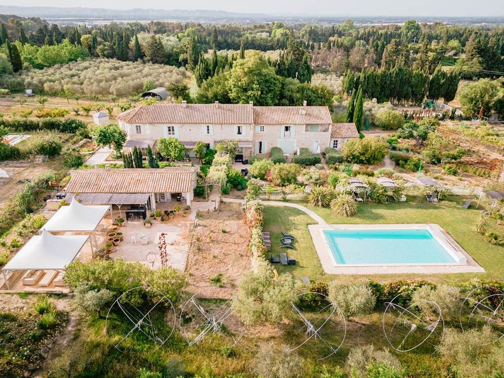 photo aérienne piscine