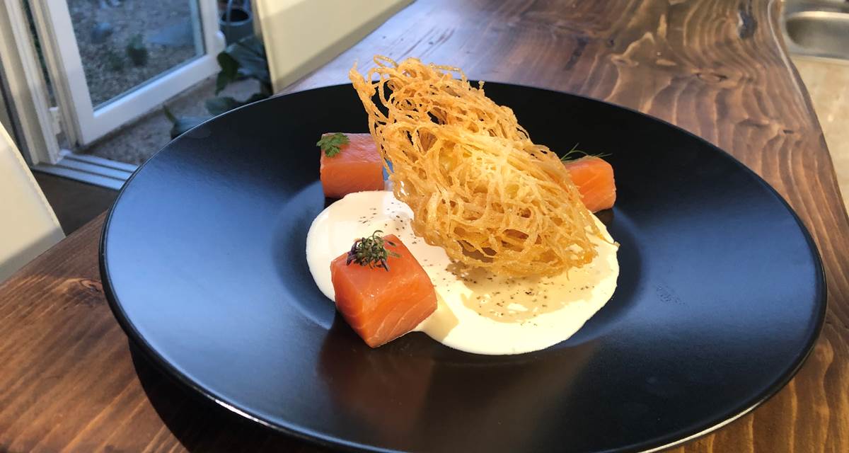 Oeuf mollet frit, saumon gravlax