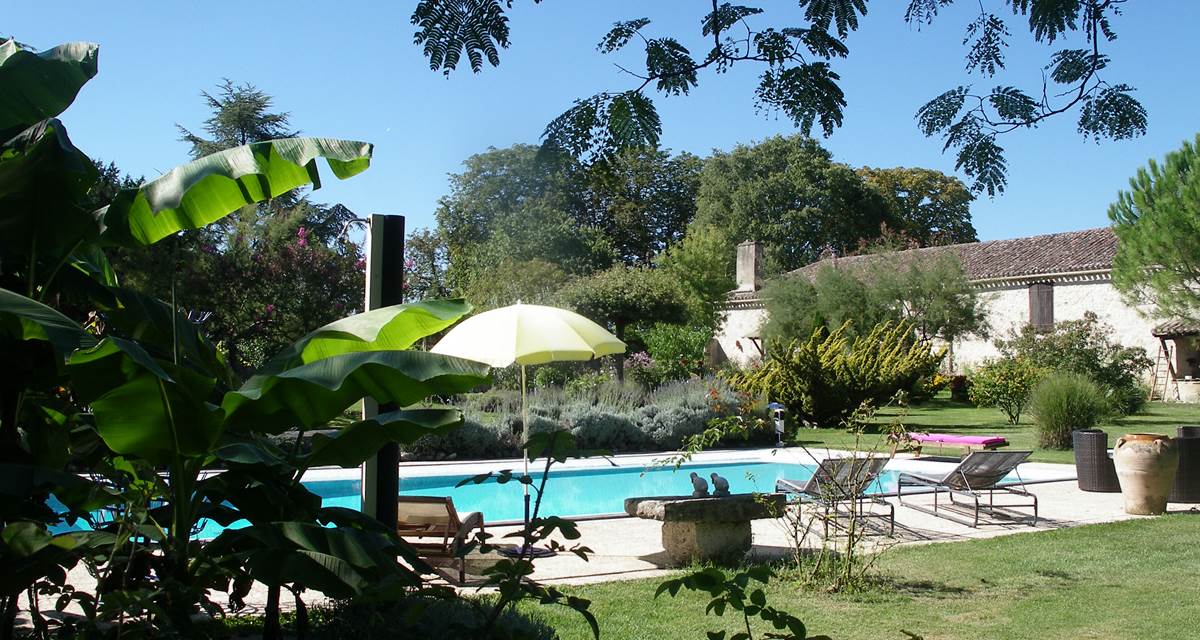le jardin et la piscine