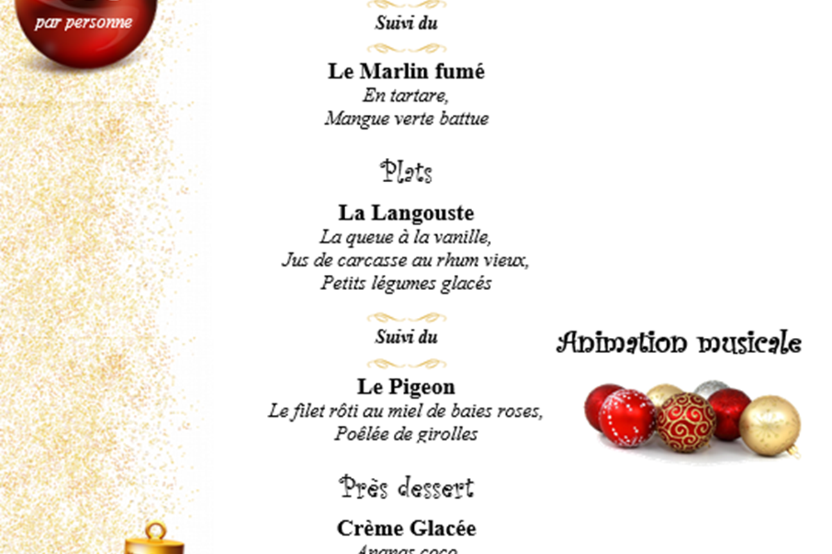 Menu de noel 2019