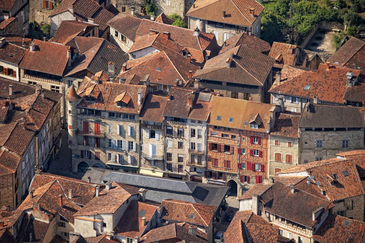 Figeac vue du ciel - Lot