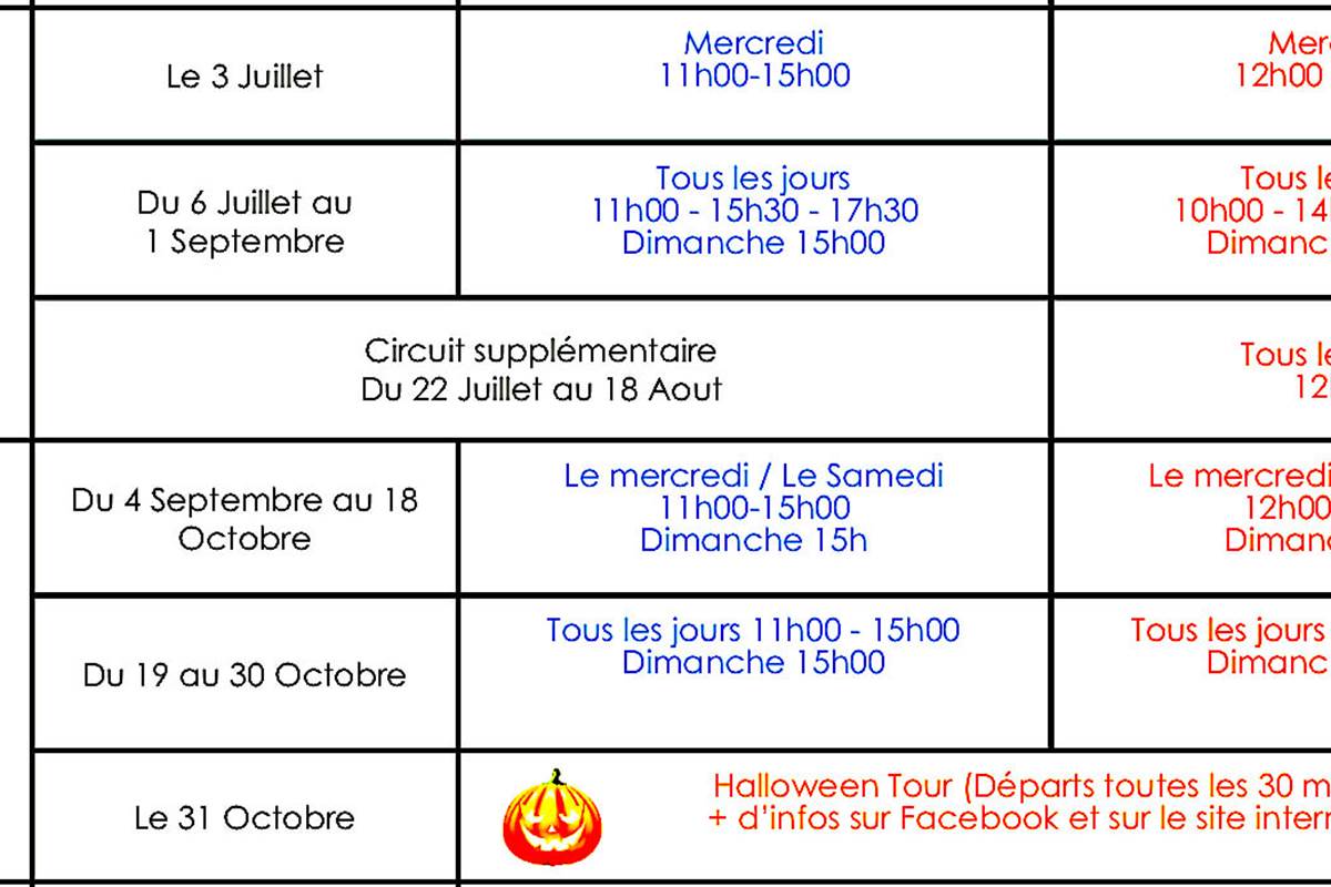 Petit Train circulation 2019 été