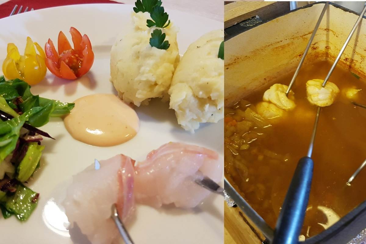 Fondue Oceane lotte le Ranch des Lacs restaurant à Augne