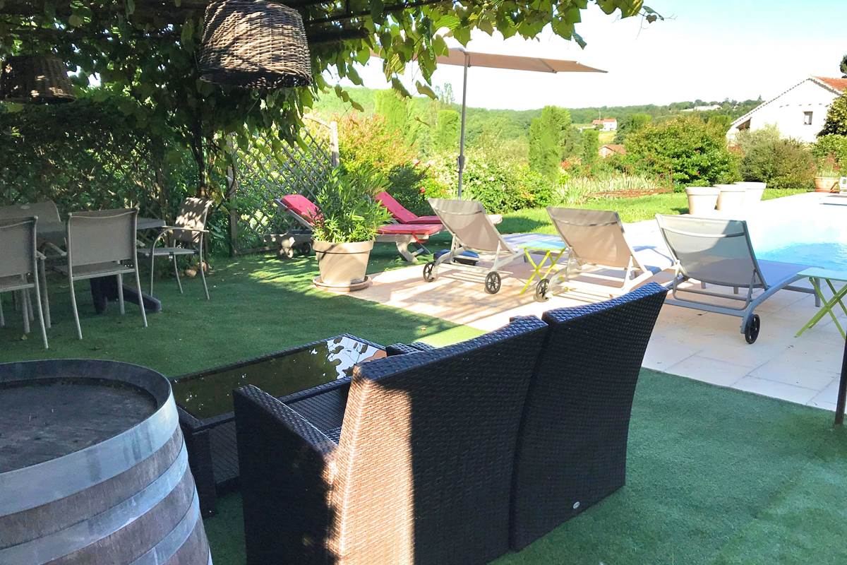 Espace détente sous la pergola