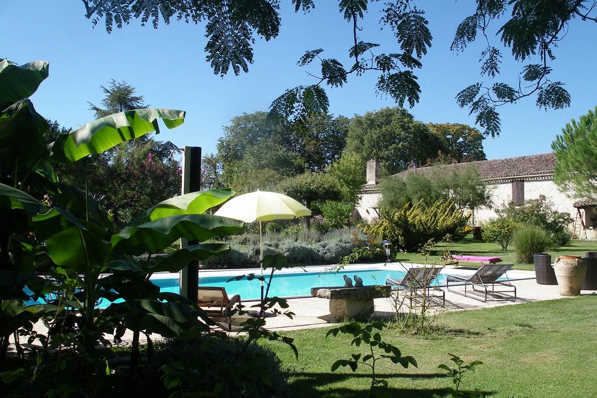 le jardin et la piscine