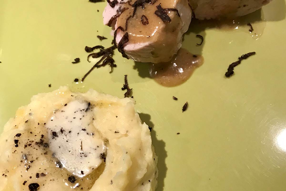 Pavé de veau et son écrasé de pommes de terres à la Truffe