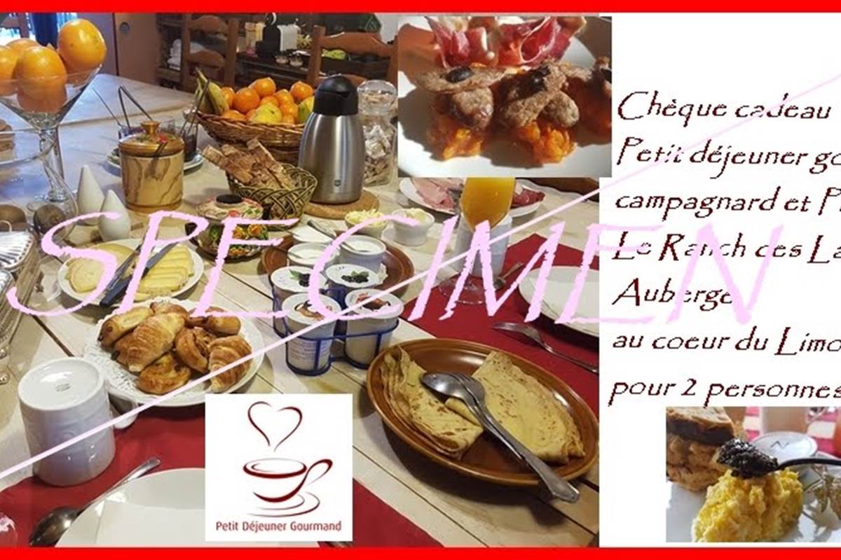 specimen carte cadeau brunch petit déjeuner gourmand prestige au Ranch des Lacs