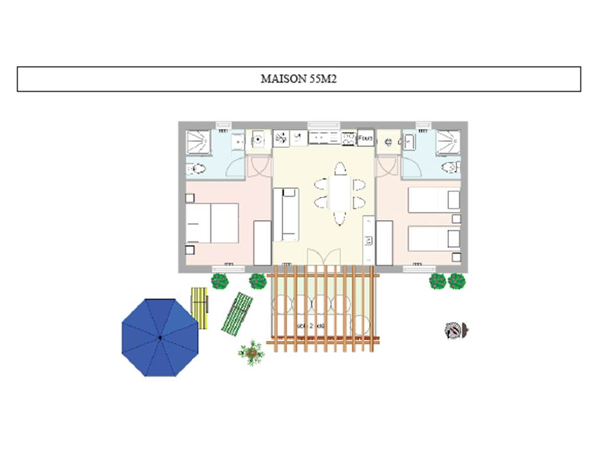 plan maison 55m²